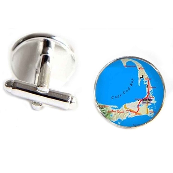 Cape Cod Map Cufflinks Men's - Picture 1 of 1
